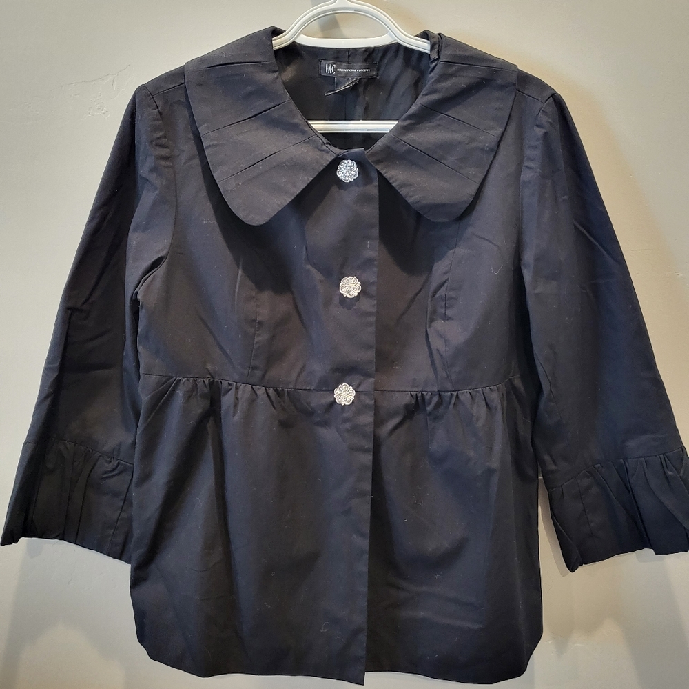 INC International Concepts Swing Jacket Black Medium